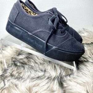 TOMS Cordones Boardwalk Black Canvas Sneaker 7